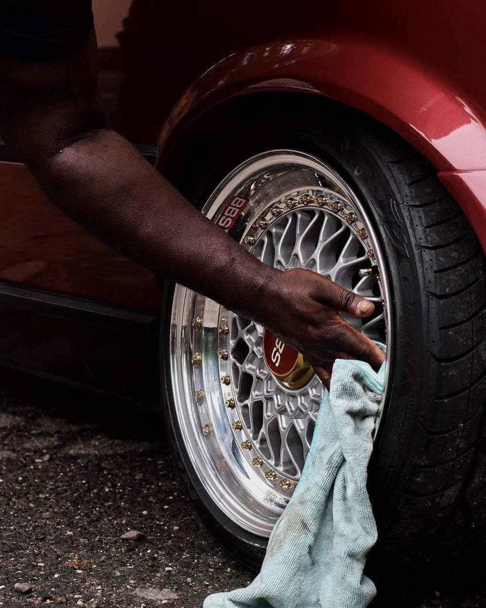 Wheel cleaned down to the barrel